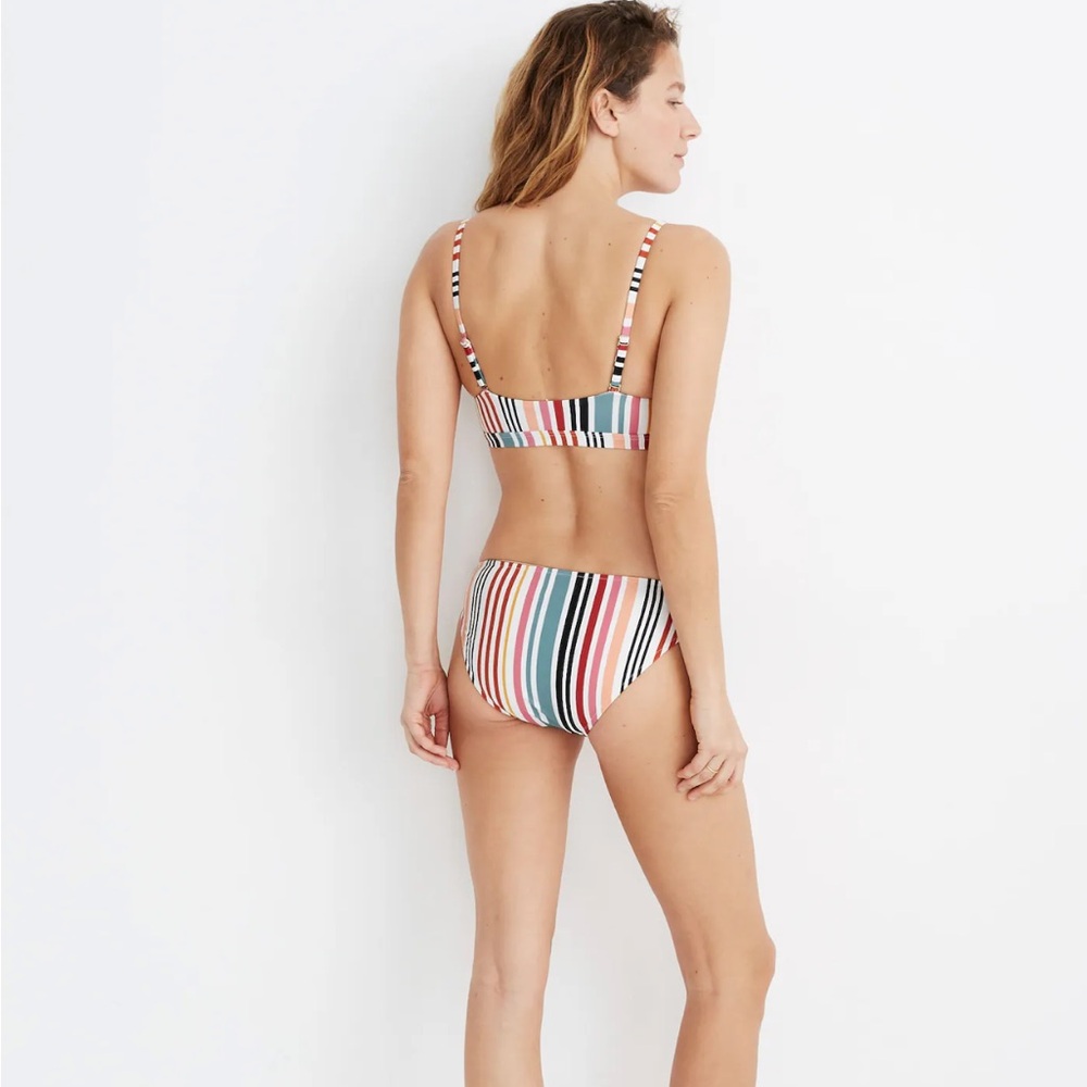 Madewell Second Wave Sport Bikini Top in Rainbow Stripe Women’s Size Small - Picture 4 of 4